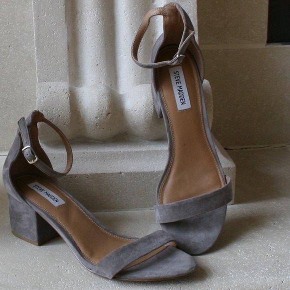 Steve Madden - Gray Suede Heel Sandal Size 9.5 - Picture 1 of 8